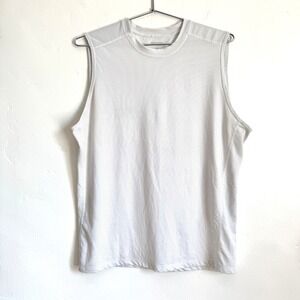 Lululemon Men's Silverescent Tank Top White Sleeveless Gym Shirt M Workout